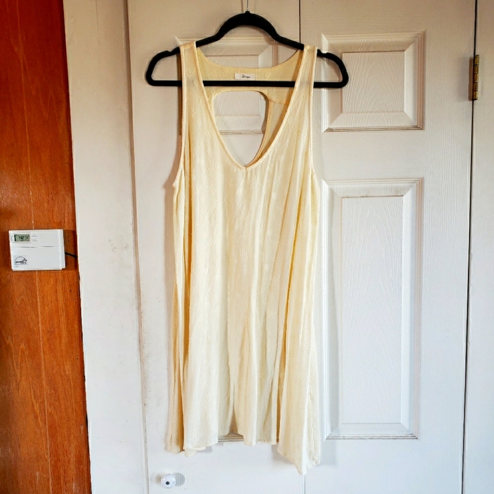 Pale Yellow Flowy Sleeveless Dress, Sz S
